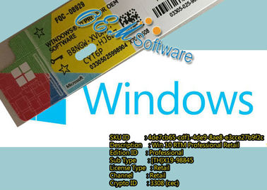 Bit-Soem-Satz Genunie Windows 10 Microsofts Win10 Pro-64 Proprodukt-Schlüssel