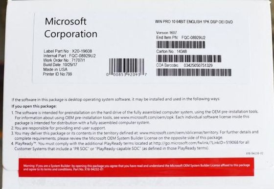 Ursprünglicher Produkt-Schlüssel-on-line-Aktivierungs-Lizenz Computer-Windows 10