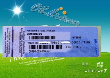 On-line-Aktivierungs-Windows 7-Prosoem-Schlüssel, Schlüssel Windows 7s Home Premium Coa-Aufkleber